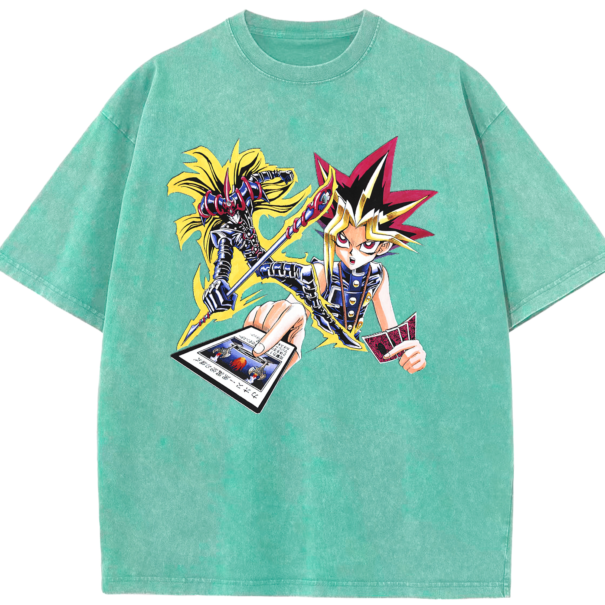 （画像用） 遊☆戯☆王 Yu-Gi-Oh! 綿100% ヴィンテージ風 半袖Tシャツ（フロントプリント）